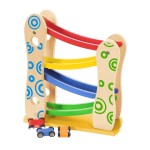 Jucarii, Pistă de tobogan din lemn + 3 mașini de jucărie Ecotoys -1, dioda.ro