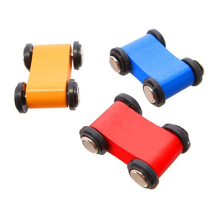 Jucarii, Pistă de tobogan din lemn + 3 mașini de jucărie Ecotoys -4, dioda.ro