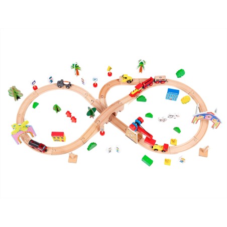 Jucarii, Ecotoys de 78el cu tren de lemn -1, dioda.ro