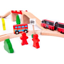 Jucarii, Baterie de tren cu funicular din lemn operat de Ecotoys -3, dioda.ro