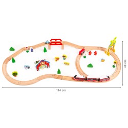 Jucarii, Baterie de tren cu funicular din lemn operat de Ecotoys -5, dioda.ro