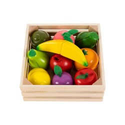 Jucarii, Fructe din lemn pentru tăiere cu magnet Ecotoys -2, dioda.ro