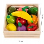 Jucarii, Fructe din lemn pentru tăiere cu magnet Ecotoys -1, dioda.ro