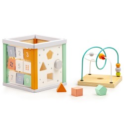 Jucarii, Sortare cuburi educative din lemn + blocuri Ecotoys -3, dioda.ro