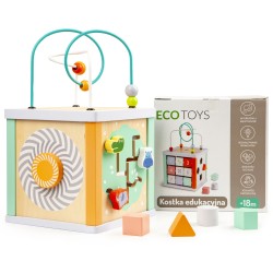 Jucarii, Sortare cuburi educative din lemn + blocuri Ecotoys -4, dioda.ro