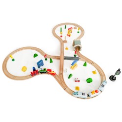 Jucarii, Baterie pentru tren funicular din lemn Ecotoys 69el -1, dioda.ro