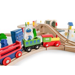 Jucarii, Baterie pentru tren funicular din lemn Ecotoys 69el -5, dioda.ro
