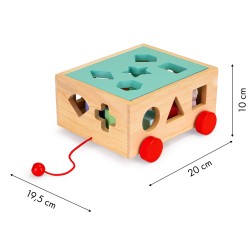 Jucarii, Cărucior de sortare din lemn cu blocuri - cub educativ pentru copii -5, dioda.ro