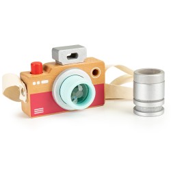 Jucarii, Geantă de jucărie pentru aparat de fotografiat din lemn caleidoscop ECOTOYS -2, dioda.ro