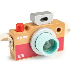 Jucarii, Geantă de jucărie pentru aparat de fotografiat din lemn caleidoscop ECOTOYS -4, dioda.ro