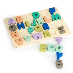 Jucarii, Tablă educativă din lemn cu litere numere 51 el. -4, dioda.ro