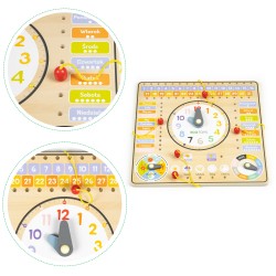 Jucarii, Calendar de ceas bord de manipulare din lemn -4, dioda.ro