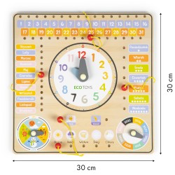 Jucarii, Calendar de ceas bord de manipulare din lemn -5, dioda.ro