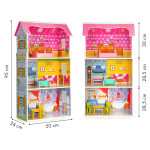 Casă de păpuși înaltă din lemn + mobilier ECOTOYS Jucarii, Casă de păpuși înaltă din lemn + mobilier ECOTOYS -1, dioda.ro