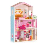 Casă de păpuși din lemn cu lift + mobilier ECOTOYS Jucarii, Casă de păpuși din lemn cu lift + mobilier ECOTOYS -1, dioda.ro