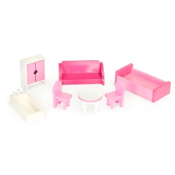 Jucarii, Casă de păpuși din lemn cu lift + mobilier ECOTOYS -4, dioda.ro