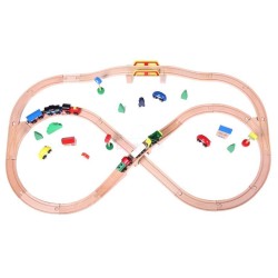Jucarii, Linie de tren din lemn 49buc EcoToys -2, dioda.ro