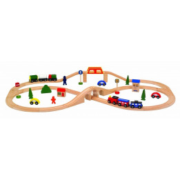 Jucarii, Linie de tren din lemn 49buc EcoToys -4, dioda.ro
