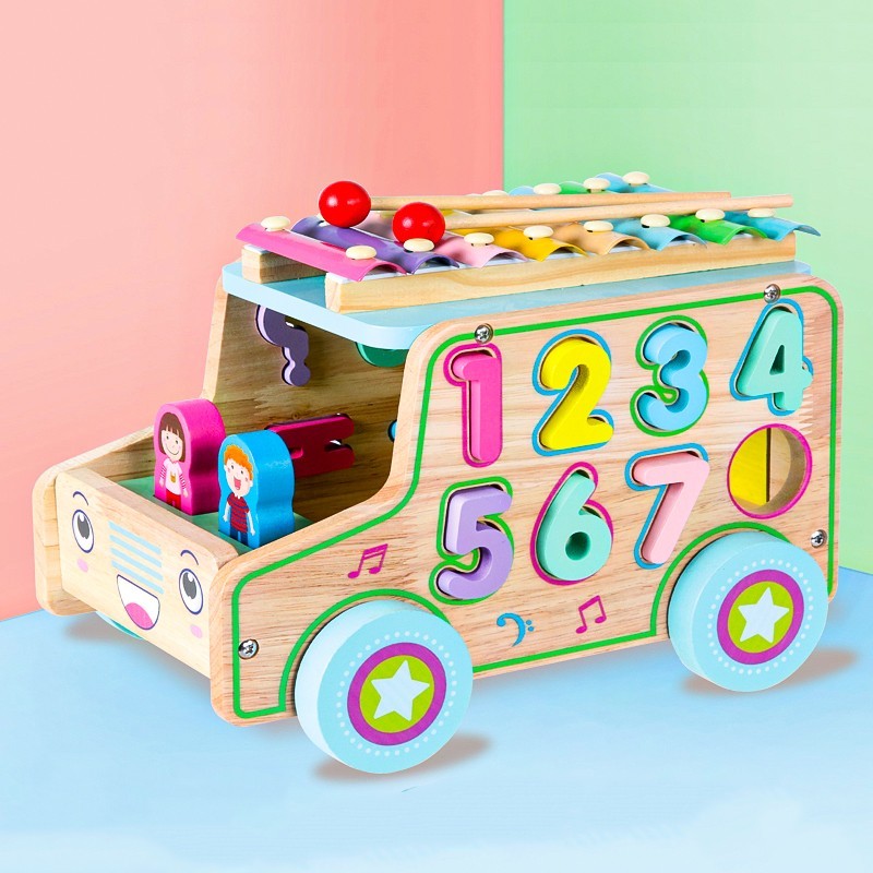 Jucarii, Mașinilor din lemn cu blocuri numerele + cifre -1, dioda.ro