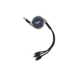 Cabluri, Cablu Geti GCU 01 USB 3in1 negru retractabil -1, dioda.ro
