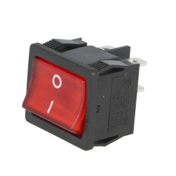 Intrerupatoare Comutatoare Butoane, ROCKER DPST Poz: 2 OFF-ON 6A/250VAC roşie lampă cu neon 250V -3, dioda.ro