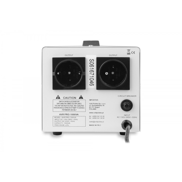 Stabilizatoare de tensiune, STABILIZATOR DE TENSIUNE SERVOMOTOR  AVR PRO 1000 (1000VA) precizie 3% -5, dioda.ro