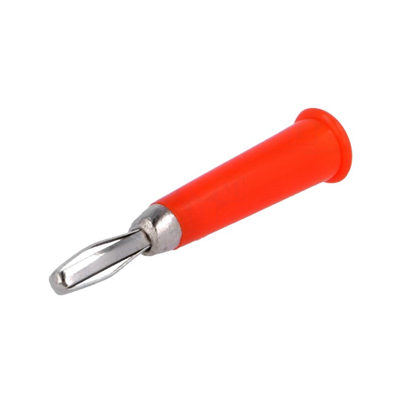 Conectori, Mufă banană 4mm 60VDC roşie neizolat Diam.cablu max: 5mm -1, dioda.ro