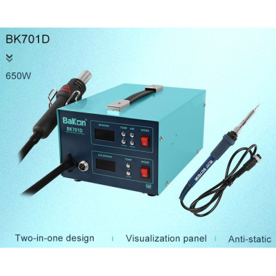 Bakon, Stație de lipit Bakon cu afișaj digital și stație aer cald 2 în 1 BK701D - versiune noua ! -28, dioda.ro