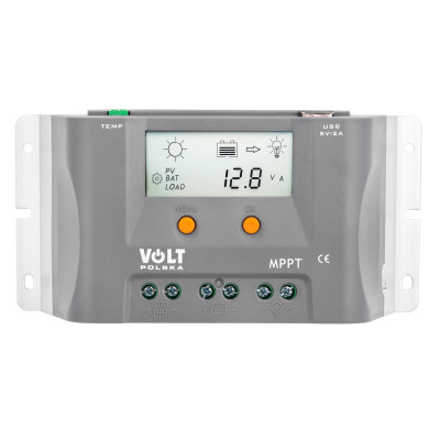 Controlere Panouri Solare, Regulator de tensiune pentru panouri fotovoltaice 10A 12V MPPT cu panou LCD VOLT POLSK -9, dioda.ro
