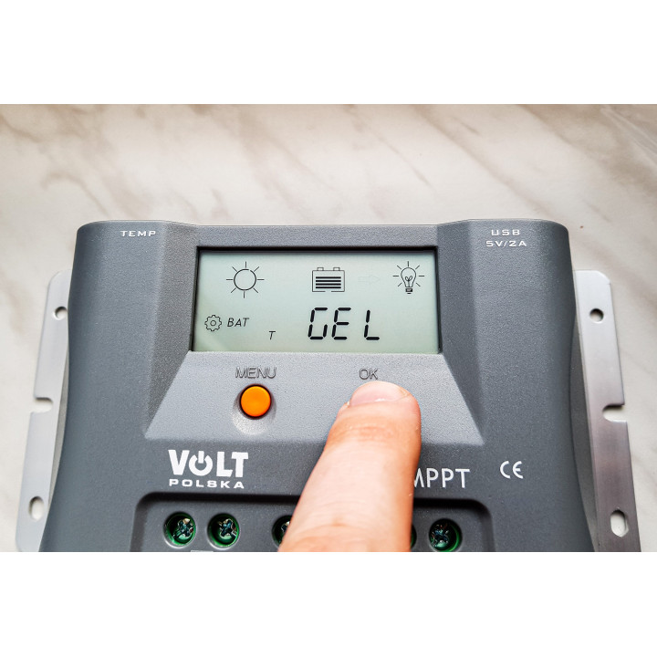 Controlere Panouri Solare, Regulator de tensiune pentru panouri fotovoltaice 10A 12V MPPT cu panou LCD VOLT POLSK -13, dioda.ro