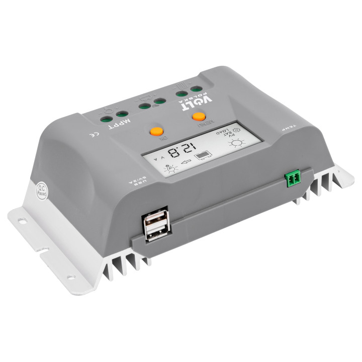 Controlere Panouri Solare, Regulator de tensiune pentru panouri fotovoltaice 10A 12V MPPT cu panou LCD VOLT POLSK -15, dioda.ro