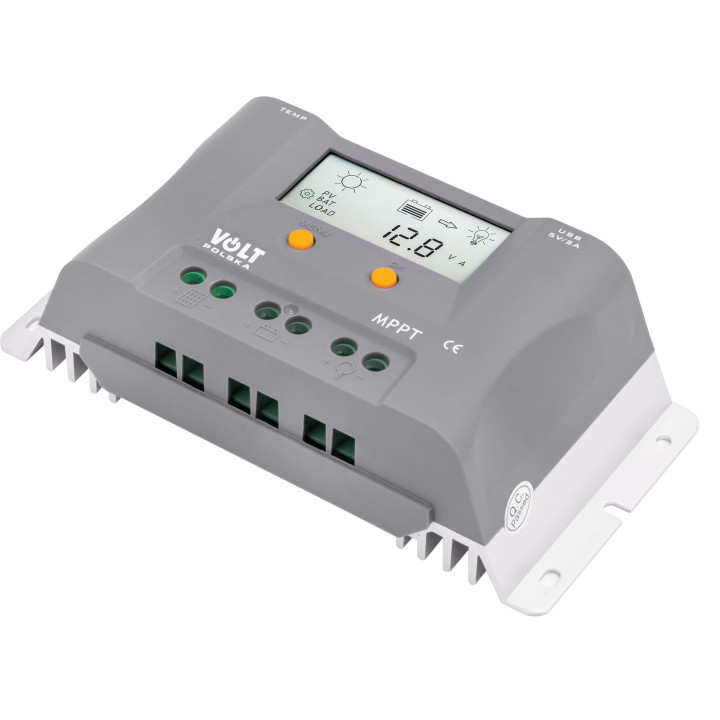 Controlere Panouri Solare, Regulator de tensiune pentru panouri fotovoltaice 10A 12V MPPT cu panou LCD VOLT POLSK -16, dioda.ro