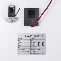Panouri Fotovoltaice, Panou fotovoltaic solar MC4 PV POLI 18V 20W 465x350x17mm + cablu 5m -4, dioda.ro