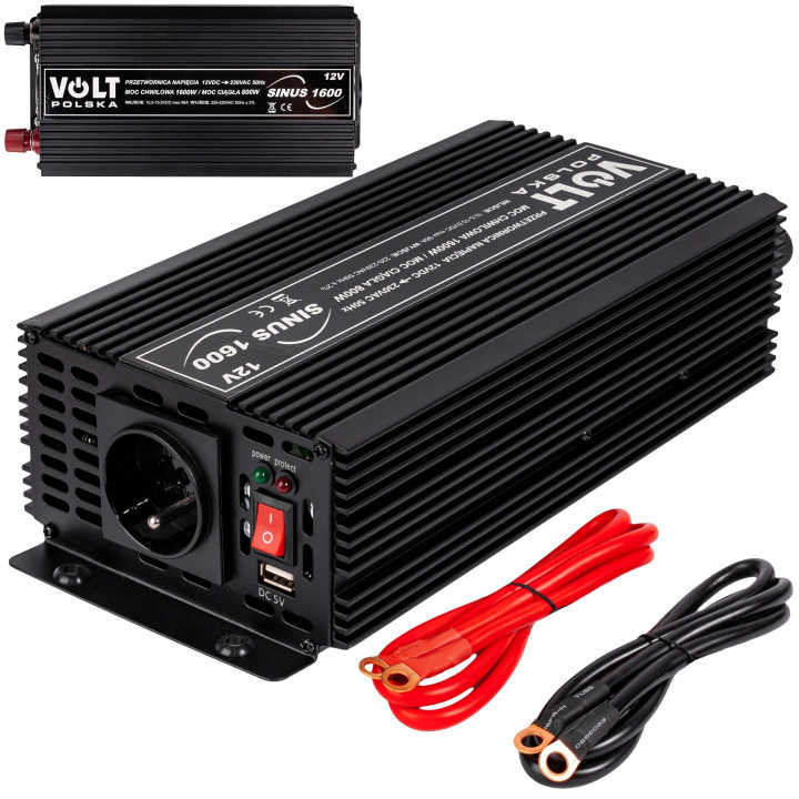 Invertoare auto, Invertor auto 12V  220V  Convertor de tensiune SINUS 1600 (800 / 1600W) -4, dioda.ro