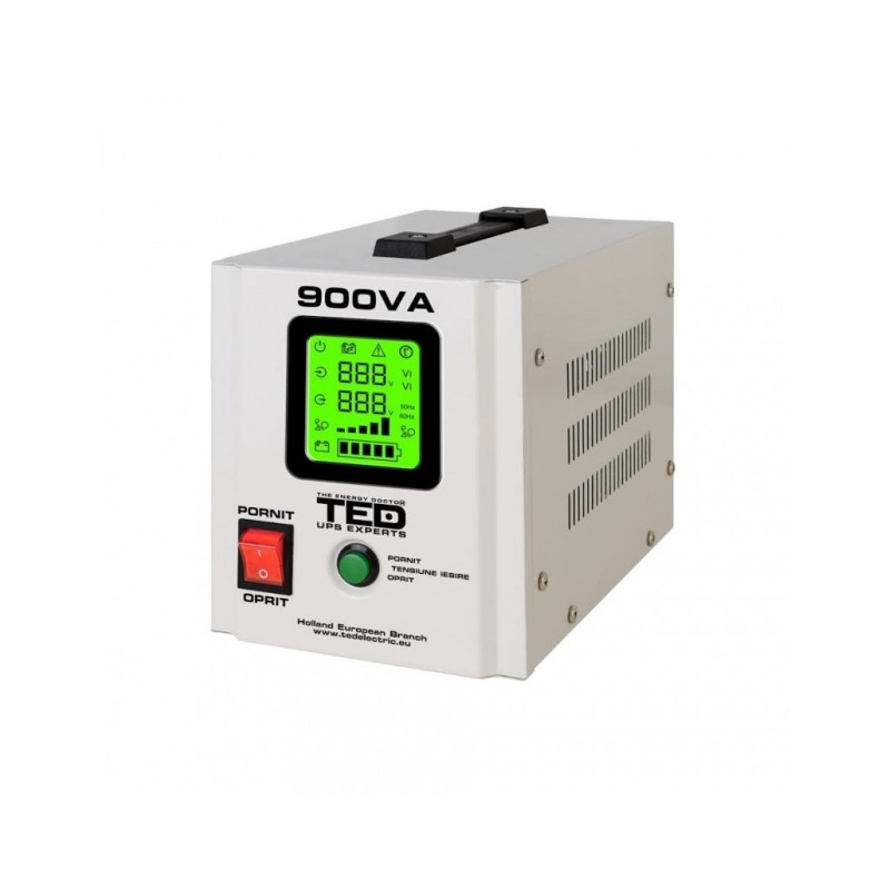 UPS centrale termice, UPS centrala termica TED Electric 900VA 500W Runtime extins utilizeaza 1 acumulator neinclu -6, dioda.ro
