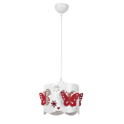Lampi interior, Pendul Butterflies Rosu 1xE27 60W -1, dioda.ro