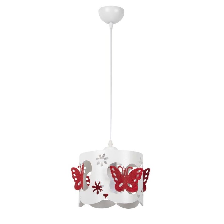 Lampi interior, Pendul Butterflies Rosu 1xE27 60W -1, dioda.ro