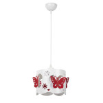 Lampi interior, Pendul Butterflies Rosu 1xE27 60W -1, dioda.ro