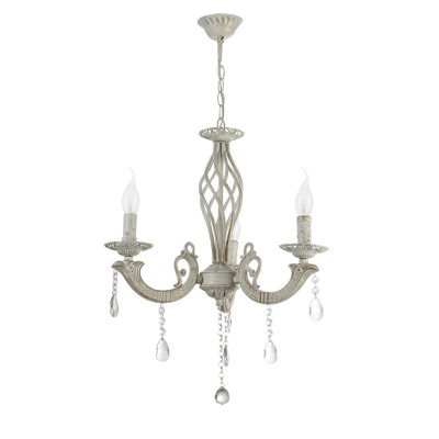 Lampi interior, Candelabru Pandora Alb Vintage 3xE14 60W -1, dioda.ro