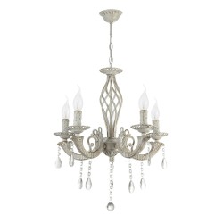 Lampi interior, Candelabru Pandora Alb Vintage 5xE14 60W -1, dioda.ro