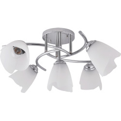 Lampi interior, Lustra Silvia Crom+Alb 5xE27 60W      -1, dioda.ro