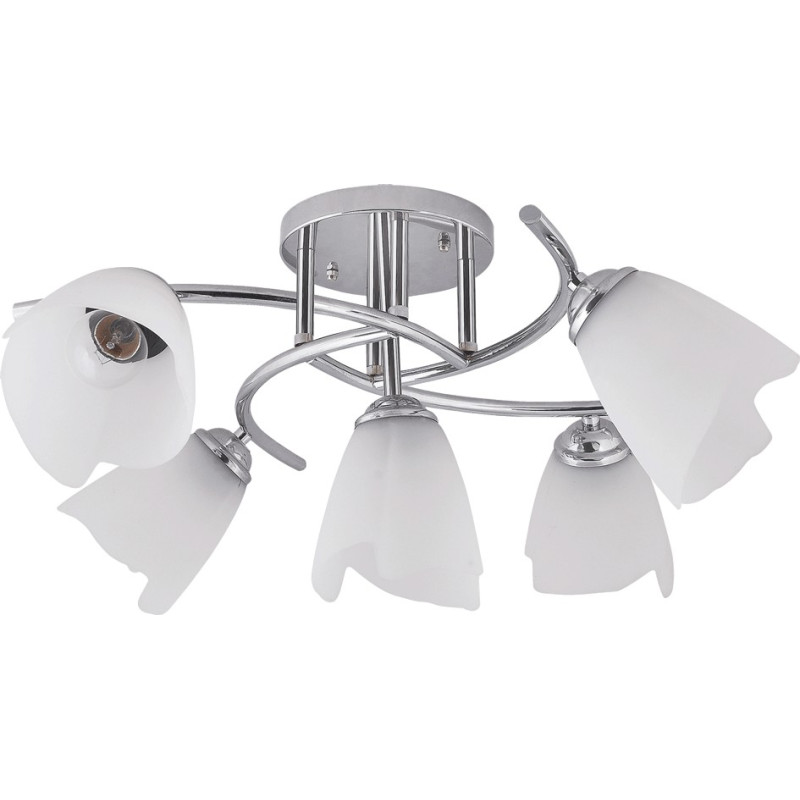 Lampi interior, Lustra Silvia Crom+Alb 5xE27 60W      -1, dioda.ro