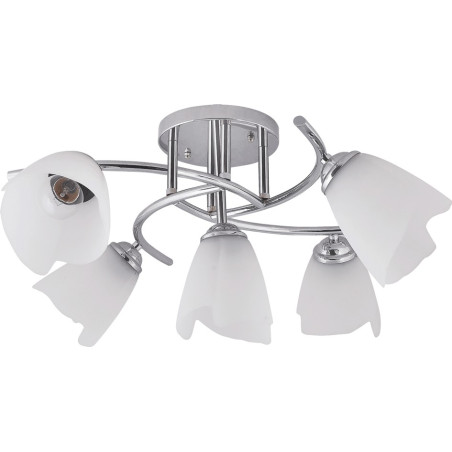 Lampi interior, Lustra Silvia Crom+Alb 5xE27 60W      -1, dioda.ro