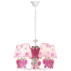 Lampi interior, Lustra Pink Butterfly Multicolor 5xE14 40W     -1, dioda.ro