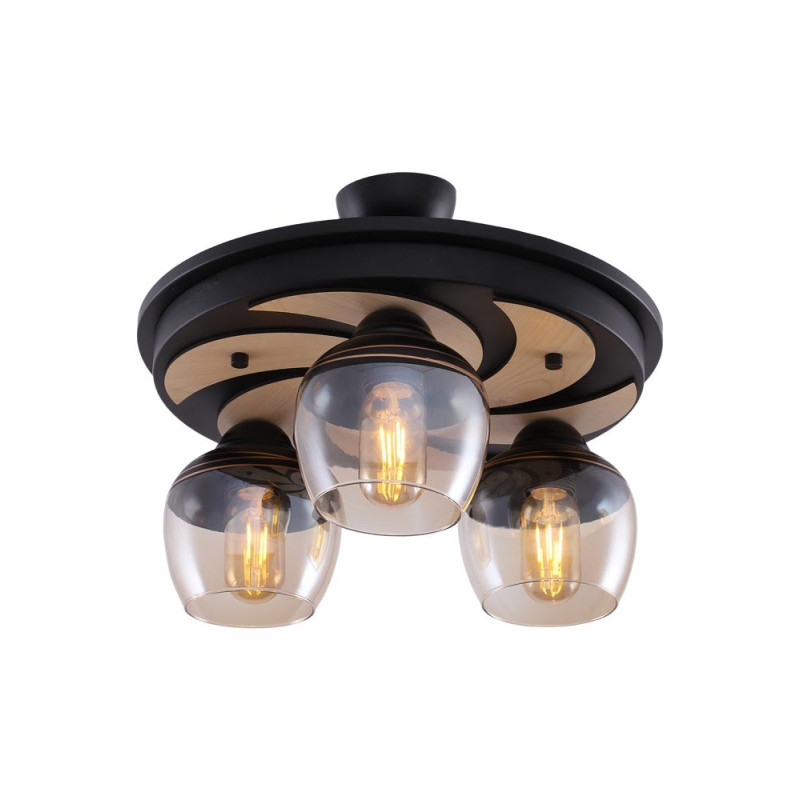 Lampi interior, Lustra Maya Negru 3xE27 60W -1, dioda.ro