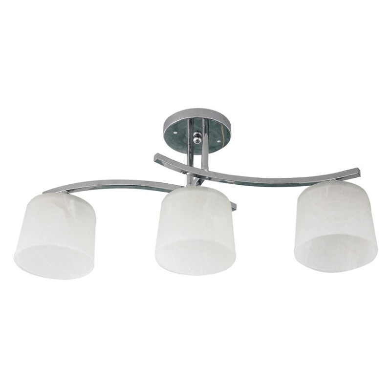 Lustra Nora Crom+Alb 3xE27 60W Lampi interior, Lustra Nora Crom+Alb 3xE27 60W -1, dioda.ro