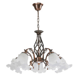 Lampi interior, Lustra Immotus Alb+Cupru 5xE27 60W      -1, dioda.ro