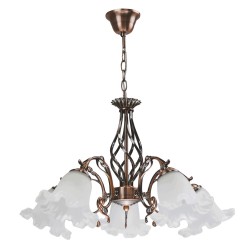 Lampi interior, Lustra Immotus Alb+Cupru 5xE27 60W -1, dioda.ro