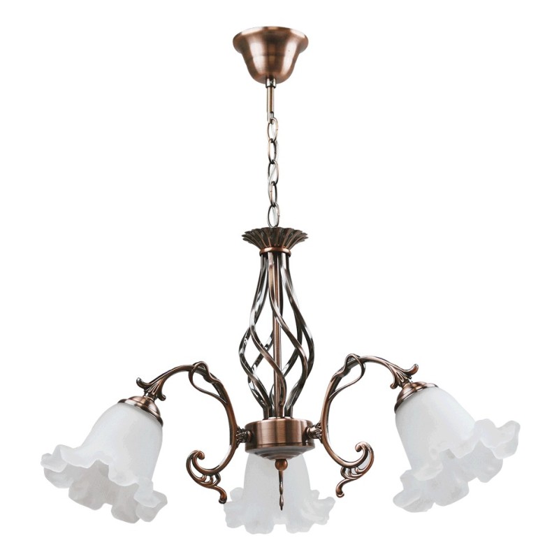 Lampi interior, Lustra Immotus Alb+Cupru 3xE27 60W      -1, dioda.ro