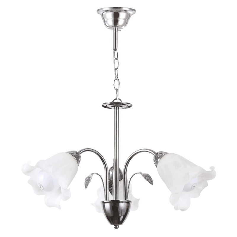 Lustra Lylian Alb+Crom 3xE27 60W Lampi interior, Lustra Lylian Alb+Crom 3xE27 60W -1, dioda.ro